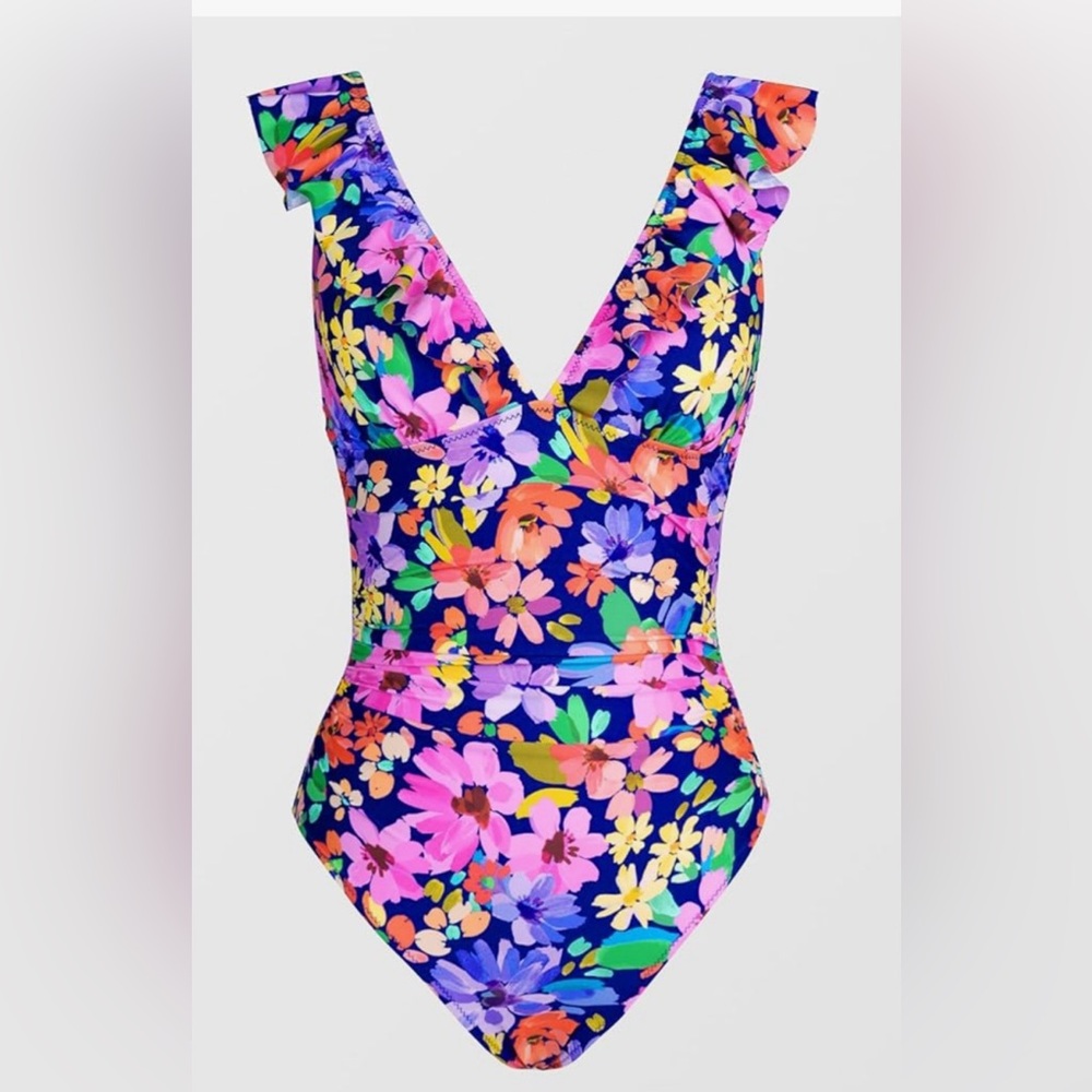 Floral Ruffle One-Piece Swimsuit - Picture 2 of 3